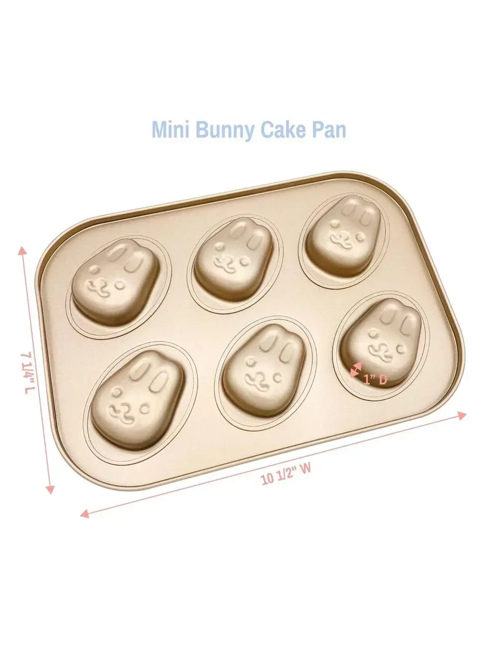 Mini Bunny Cake Pan Cute Little Easter Rabbit Cupcake Cake Mold, 6 Hold, New